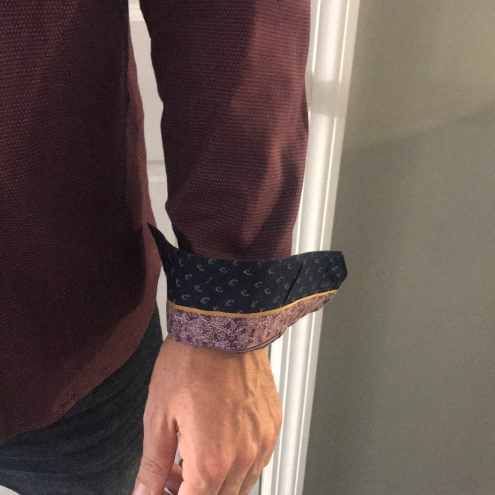 Ted Baker Deep Purple Print Button Down Shirt 4 - image 4